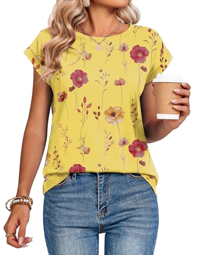 Image of Zeagoo Womens Tops Summer Casual Cap Sleeve Tshirts Shirts Business Dressy Spring Fashion Outfits Trendy Clothes