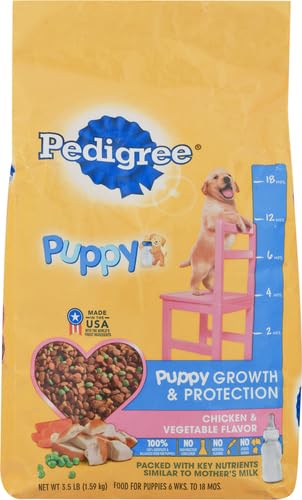 Image of Pedigree Dry Puppy Food, Puppy Dry Food with Chicken, Rice, and Vegetable Flavor, 3.5 lb. Bag (Pack of 4)