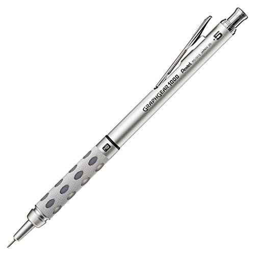 Pentel Graph Gear 1000 Automatic Drafting Pencil, 0.5mm Lead Size, Brushed Metal Barrel, 1 Each (PG1015A)