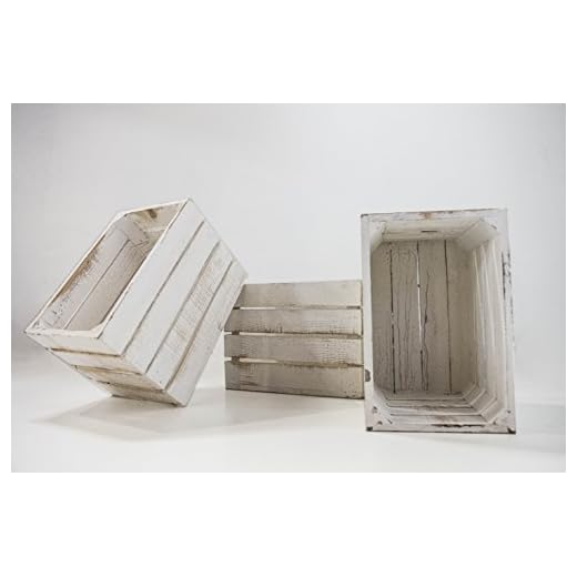 Set 3 Unidades Cajas de Madera Blancas Vintage, 30x20x20cm, Incluye Imán Personalizable de Regalo.