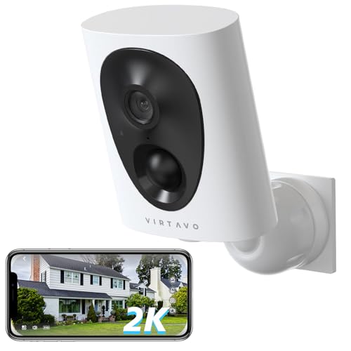 virtavo 2K Camara Vigilancia WiFi Exterior/Interior sin Cables batería Recargable, QHD, IA para...