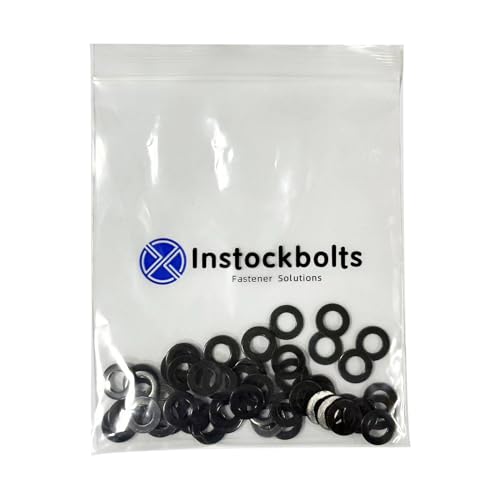 Image of M8 x 16mm OD Black Flat Washer, 18-8 (304) Stainless Steel Coating, 50Pcs