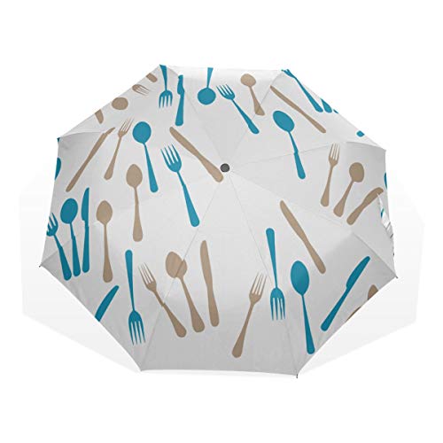 Preisvergleich Produktbild Einzigartiges Regenschirmmesser und -Gabel-Esswerkzeug 3-Fach Kunstschirme (außerhalb des Drucks Jungen Regenschirm Mode-Reiseschirm Qualitätsreiseschirm
