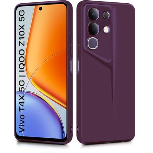 Image of WOW IMAGINE Slim Back Cover for Vivo T4x 5G | iQoo Z10x 5G | Vivo Y31 Pro 5G | Blade Series Ultra Thin Case with Lightweight Design | Camera Protection | Matte Silicone Flexible Mobile Case - Purple