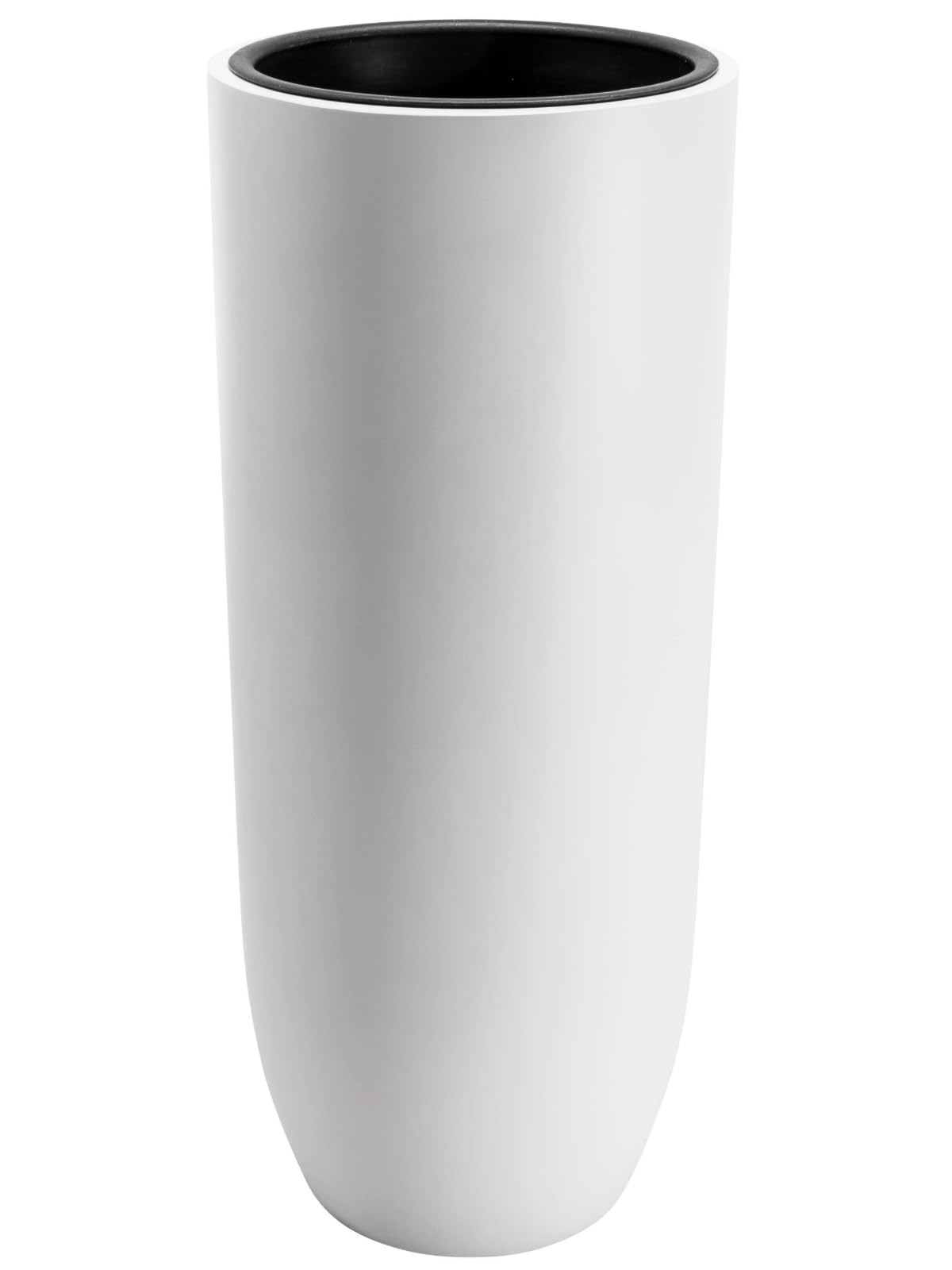 VIVANNO Pflanzkübel Bodenvase Solerio Fiberglas Weiß Matt 80x33 cm | Frostsicherer XXL Blumentopf, wetterfeste Stehvase für outdoor und draußen, edles Pflanzgefäß inklusive Einsatz