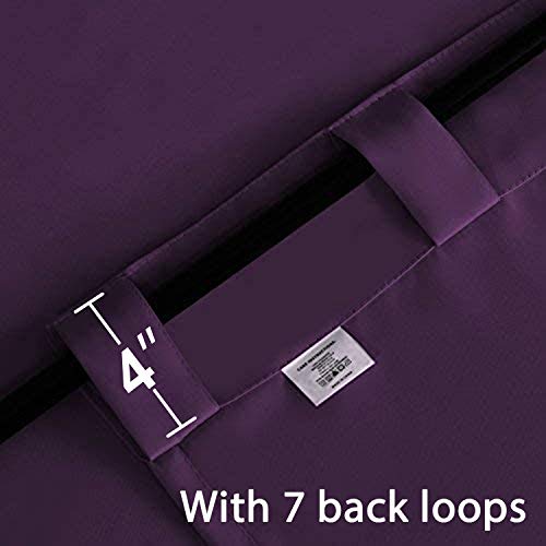 Turquoize Back Tab Curtains Room Darkening Curtains - Thermal Insulated Purple Blackout Curtain For Girls Rod Pocket Curtain Window Treatments For Nursery Bedroom 2 Panels- Purple-52 W X 63" L #TOP5