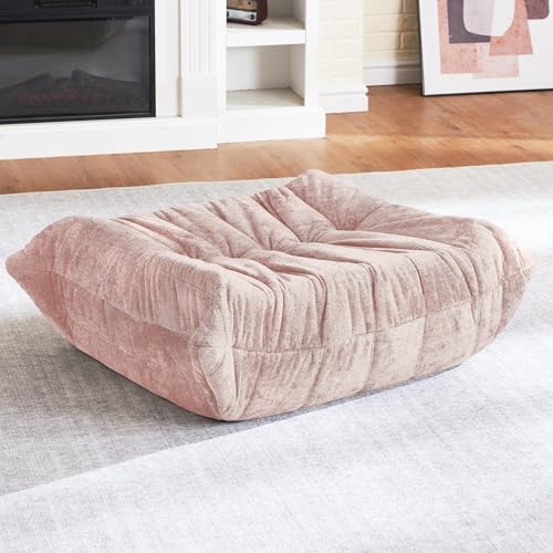 Image of HABUTWAY Bean Bag Ottoman,Memory Foam Foot Rest,Ottoman,Pink | Fireside Chair Ottoman,Memory Foam Lazy Bean Bag Sofa for Living Room,Bedroom,Dorm,Office