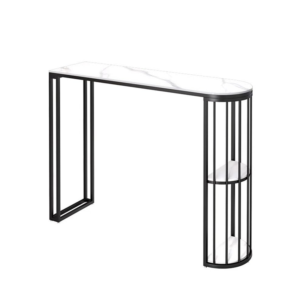 Tavolo da bar con 2 ripiani, facile da pulire, altezza bancone per pub, sala da pranzo, cucina, soggiorno, 120 x 40 x 105 cm