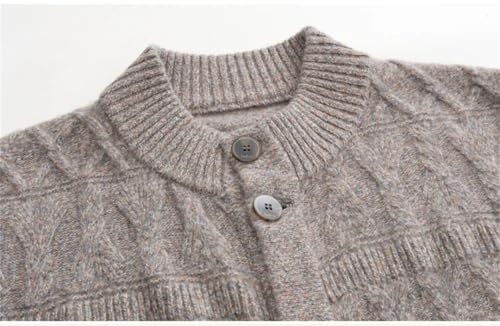 Men Crew Neck Solid Sweater Buttons Cardigan Crew Neck Sweater Large Size Knitted Jumpers3