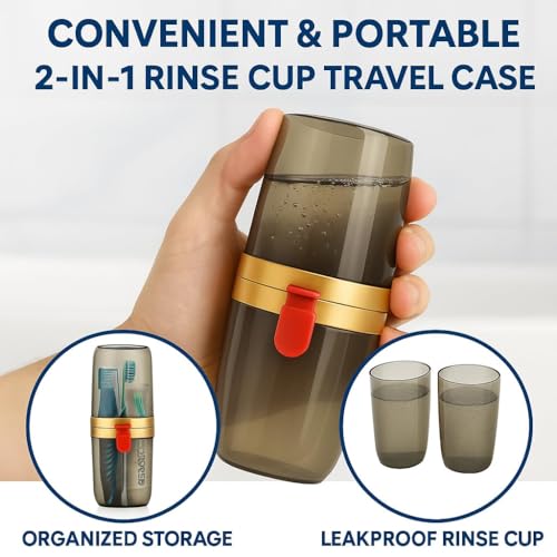 Image of STEFFAN Toothbrush Holder for Bathroom Wall | Multipurpose Toothbrush & Toothpaste Stand | Waterproof Bathroom Organizer | Durable Plastic Brush Holder (Transparent Brown)