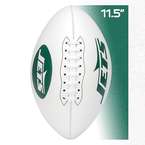 Image of Franklin Sports NFL Autograph Football - Official Size White Panel Souvenir Football for Autographs + Signatures - NFL Team Fan Shop Memorabilia