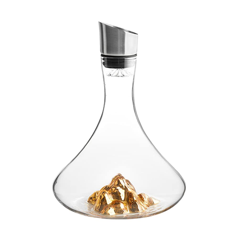 Kreativer Weindekanter 1800ml Kristall Gold für Schnelle Belüftung