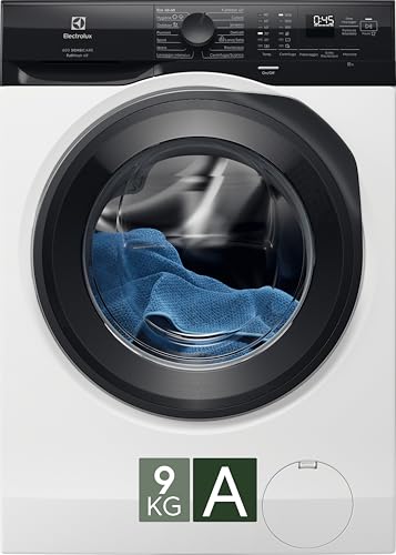 Electrolux EW6FZAM29 Lavatrice PerfectCare 600, 9 kg, Classe A, Tecnologia SensiCare, Programma Vapore, Opzione TimeSave, Motore Inverter, Display LED, Bianco