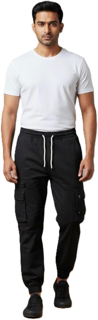 Men's Cargo Pants, Black, Casual Style