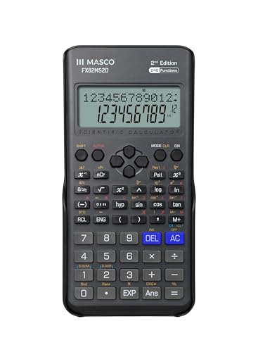 Scientific Calculator FX82MS2D 240 Functions 2-Line Display Plastic Keys