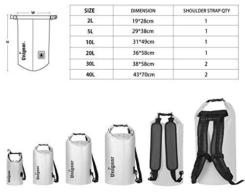 Image of Unigear Floating Waterproof Dry Bag for Kayaking, 2L /5L /10L /20L /30L /40L