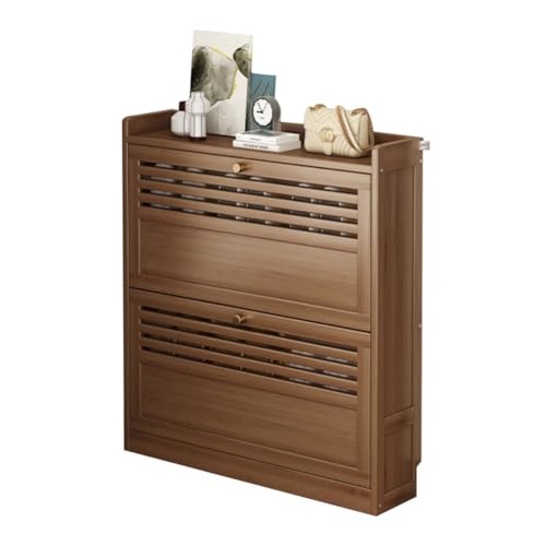 YJKKZQLB Gran Zapatero de Madera con Puertas abatibles para Pasillo, Armario Estrecho para Zapatos con Zapatero abatible, Ideal para Espacios pequeños