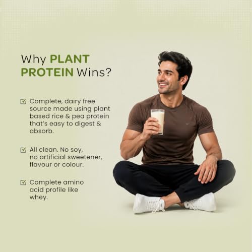 Image of Bigmuscles Nutrition Clean Plant Protein | 30g Pea & Rice Protein Isolate Per Serve (1kg, Unflavoured) | Complete Amino Acid Profile | Easy Digestion & Non-Chalky