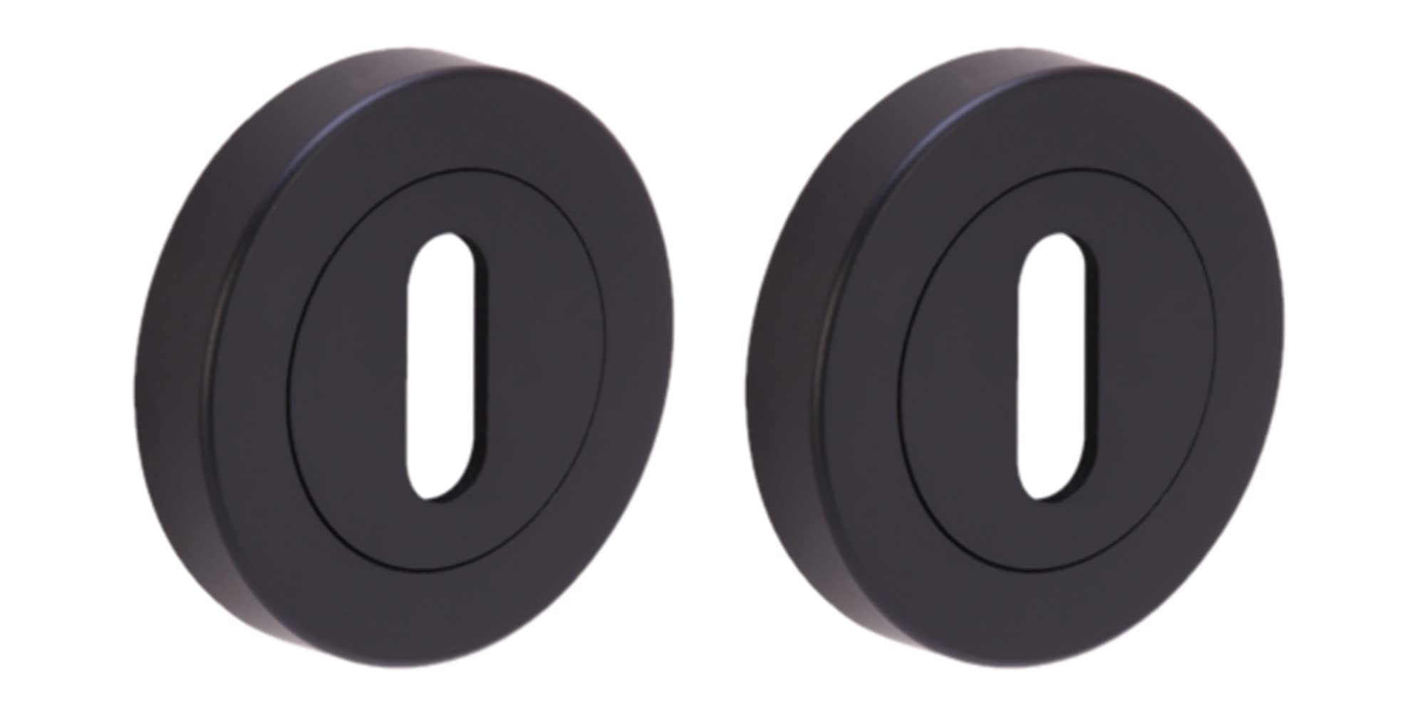 Hunta Black Matt Handlezone® 2 Pack Keyhole Door Lock Escutcheon Covers