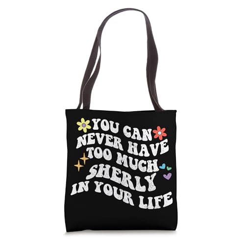 Retro Groovy You Can Never Have Too Much Sherly In Your Life Tote Bag miniatura 1
