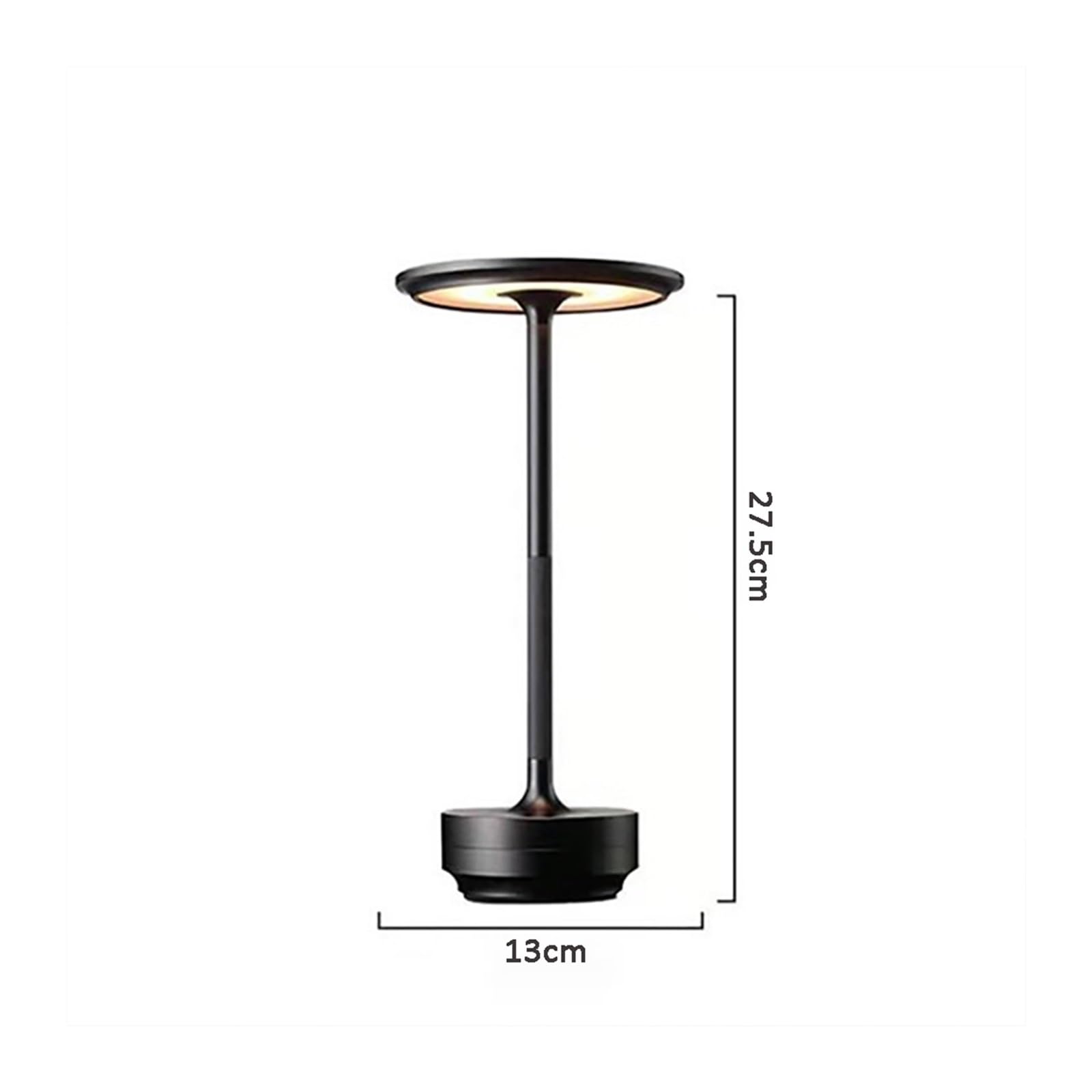 Lámpara de mesa LED recargable por USB, luz ambiental para | La batería incorporada de gran capacidad admite largas horas de espera, sin cables de(Silver)
