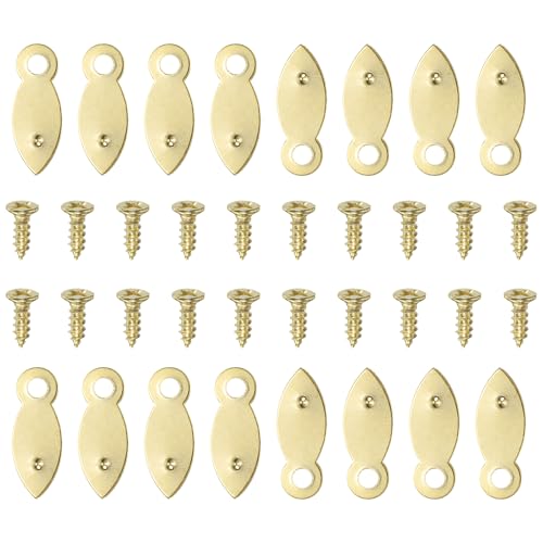 QUARKZMAN 100pz Clip per Hardware di Supporto Cornici con 100pz Viti Chiusure Bottone Girevole Cornici Fotografiche Clip Supporto Cornici per Appendere Immagini Disegni, Oro