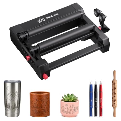 Algolaser Laser Engraver Rotary Roller - Y-axis Rotary Roller for Laser Engraver - 360 Adjustable Rotary Roller for Cylindrical Objects Tumblers Bottle with for Alpha/DIY KIT Laser Engraver