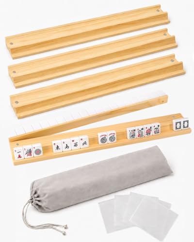 Set de 4 soportes de madera para Mahjong con imanes miniatura 1
