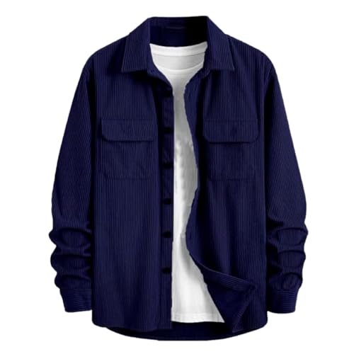 Image of MiraMichi Men's Full Sleeve Corduroy Striped Casual Jacket, Ideal for Stylish Everyday Outfits