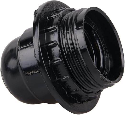 The Vintage House Black, Screw-Type E27 Bulb Holder with Lamp Shade and Rings (Pack of 1)-image-27