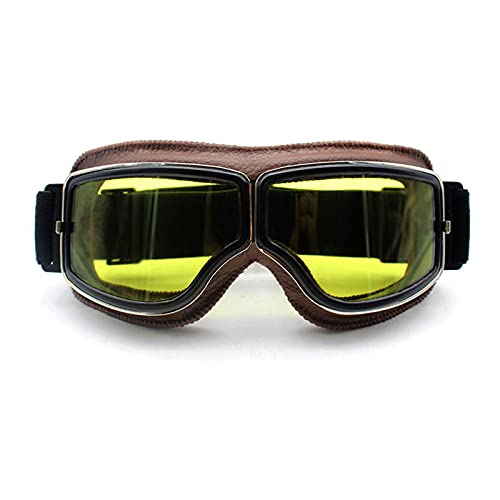 Occhiali da moto retrò occhiali vintage moto occhiali da moto Pelle sportiva all'aperto per occhiali da aviatore harley