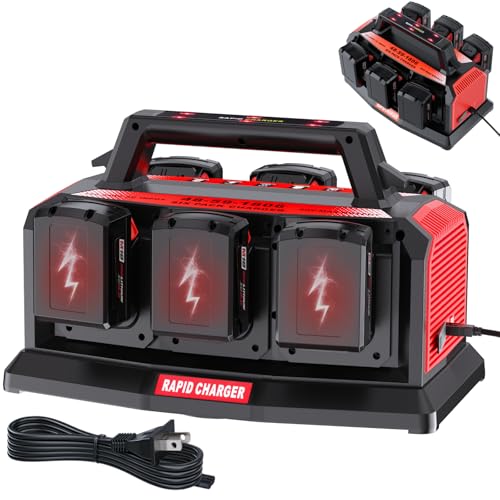Byutrcfuy Fast Charger for Milwaukee M18 Battery: 6-Port Multi Simultaneous Rapid Charger Station Compatible with Milwaukee 18V Batteries Replacement Battery Charger for 48-59-1806 (Tool Only)