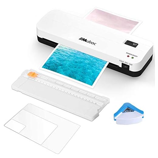 Laminator Machine, 5 in 1 A4 Thermal Laminator Machine, 9 inches Hot & Cold Laminator Machine for Home Office School with 12 Laminating Pouches, Paper Trimmer, Corner Rounder