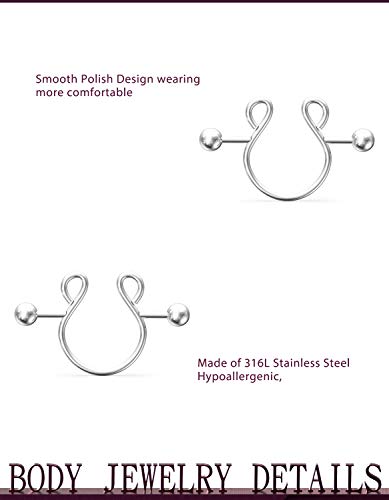 Jenxnjsjo Fake Nipple Rings, Fake Nipple Piercing, Faux Nipple Piercing, Nipple Rings Non Piercing, Non Piercing Nipple Rings, Fake Nipple Ring, Fake Nipple Piercings, Faux Nipple Rings For Women #TOP2