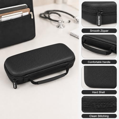 Image of Stethoscope Case for 3M Littmann Classic III /Cardiology IV, Matt-Black | for MDF Acoustica Stethoscopes, for Nurses, Doctors, Nursing School Essentials, Students, Clinic, EMS, Travel, Hard Bag Only