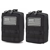 Paquete de 2 bolsas Molle para chaleco, color negro