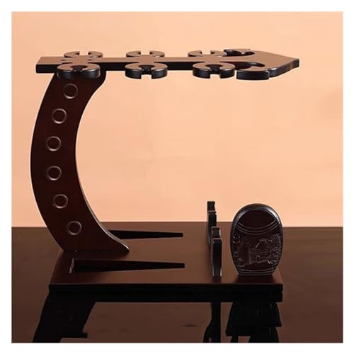 Soporte para botellas de vino de madera estilo escritorio miniatura 6