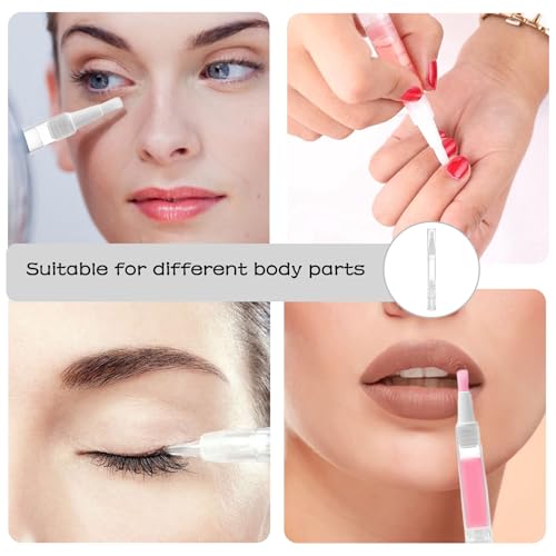 10 Stück Transparenter Drehstift (5 ml) Auslaufsicher und Tragbar Leerer Nagelöl Stift Leerer Nagelhautölstift mit Pinselspitze für Lipgloss Öligen Pastösen und Wasserähnlichen Gegenständen