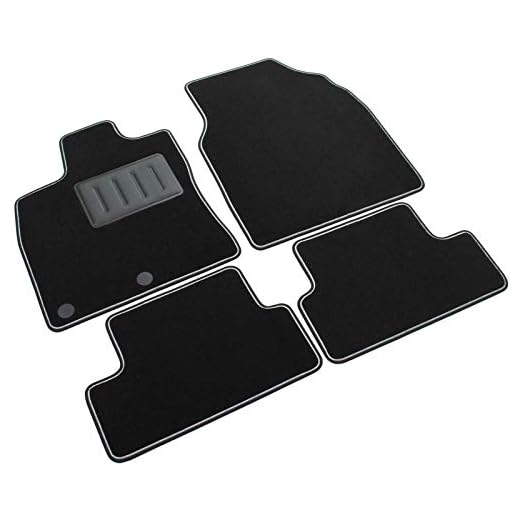 Il Tappeto Auto SPRINT03302 Alfombrillas de Moqueta Antideslizantes para Coche, Color Negro, Borde Bicolor y Talonera Reforzada con Caucho