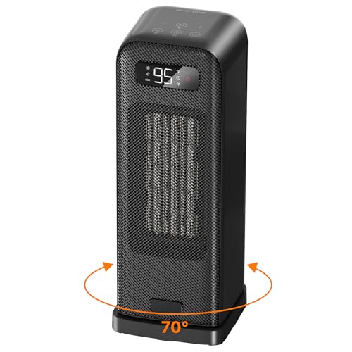 Space Heater for Indoor Use, 1500W Electric, Wi-Fi & Voice Control, Quiet, Smart, Office, Bedroom, Home, Portable Black