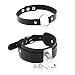 Produktbild Jurxy 2 Stück Breit Lederhalsband Halskette Herz Form Damen Leder Choker Sperren Halsband Gotik Punk Rock Lederband Einstellbar Kragen  Schwarz