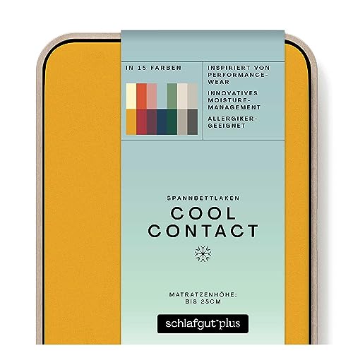 schlafgut Cool Contact Microfaser Spannbettlaken bis 160x200cm, Yellow Deep kühlend kalt