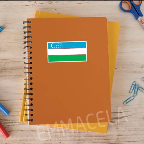 Image of (3PCS) Uzbekistan Flag Stickers, Uzbekistani Sticker Uzbek Countries Flag Waterproof Vinyl Decals For Laptops, Tumblers, Water Bottles, Helmet, Scrapbooks, 3 x 1.5 Inch
