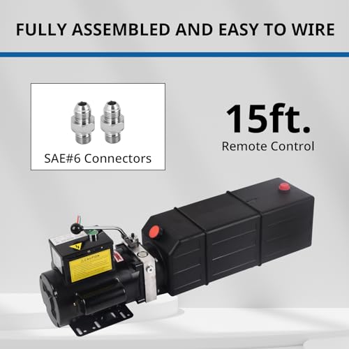 Image of 15 Quart Hydraulic Pump 3.7 Gallon Hydraulic Power Unit Pack 1.6-3KW Hydraulic Lift 220V 2950 PSI 3 HP 60HZ Single Acting Electric Hydraulic Pump 2 and 4 Post Lifts for Car Auto Lifting