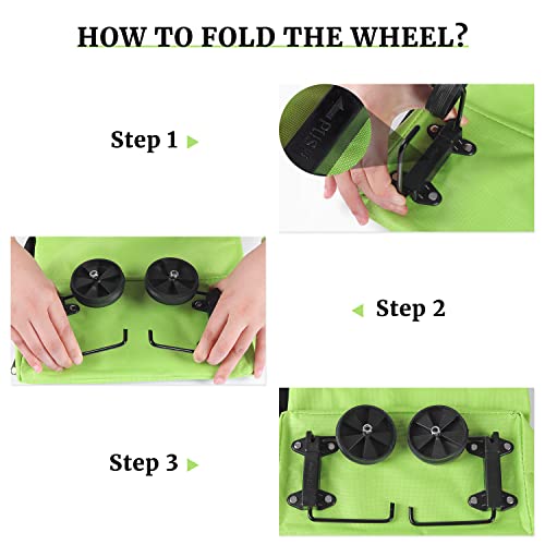 NymphFable Faltbare Einkaufstaschen mit Rollen Tragbare Trolley-Taschen Einkaufstrolley-Tasche Reisewagen Gepäcktasche… – Bild 6