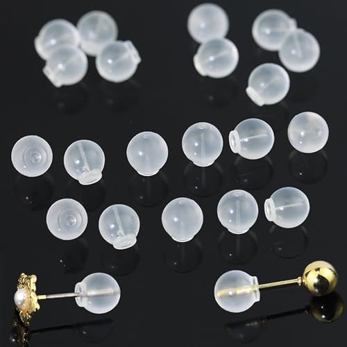 Comfort Impenetrable Earring Backs with TPE Medical Grade Material 30 Pieces Soft Safety Backs Fits All Types of Earrings (6.3mm Diameter)