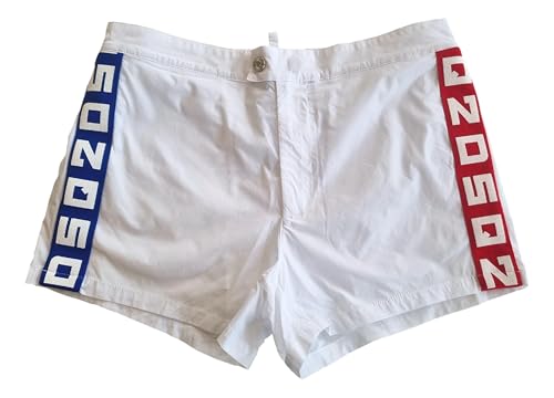 DSQUARED costume da bagno uomo boxer midi D7B8A5540.14548 bianco tg.48