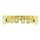 Cuban Link Plain Grillz 14k Gold Plated Bottom Lower Teeth Hip Hop Grills