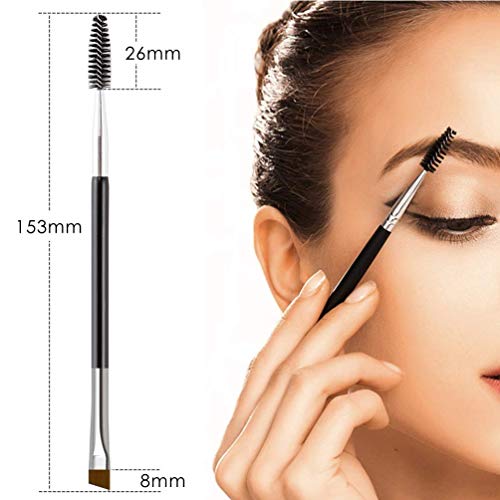 Kingmas 3Pcs Angled Eyebrow Brush, Eyelash Comb Curlers Spoolie Brush, Steel Brow Brush Mascara Comb Makeup Grooming Tool #TOP1