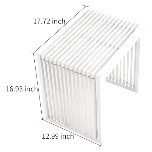 Image of APRTAT Bamboo Dining Bench 17-Inch Indoor Wood Shoe Rack Bench for Entryway | Easy Assemble, Sturdy & Durable,Slatted Design,Versatile Everyday Seating,Living Room Hallway Bedroom Bathroom